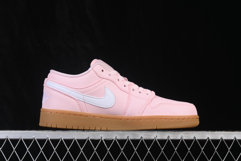 Nike Air Jordan 1 Low Retro Basketball Shoes with Light Gum Pink Accent - DC0774-601