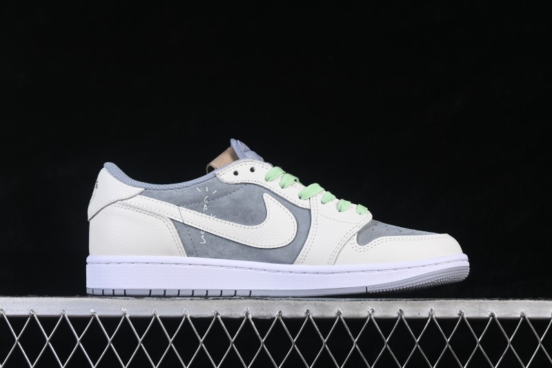 Nike Travis Scott x Air Jordan 1 Low OG Retro Basketball Shoes with Reverse Swoosh Design - HQ2004-400