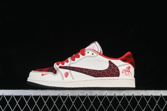 Nike Travis Scott x Fragment Design x Air Jordan 1 Low OG SP Cultural Skateboarding Shoes - DX5688-001