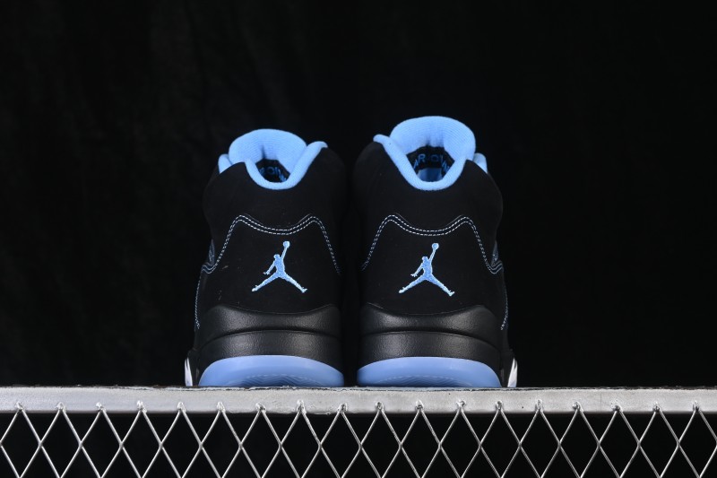 Air Jordan 5 Retro 'Black University Blue' Basketball Sneakers for Men - DD0587-008