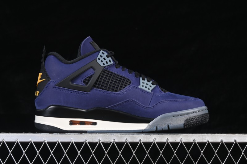 Nike Air Jordan 4 Retro "Lakers" Basketball Shoes with Premium Leather and Purple-Gold Colorway - FV5029-500