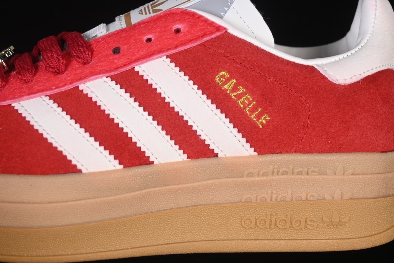 Adidas Originals Gazelle Bold Retro Skateboarding Shoes with Thick Sole and Anti-Slip Low-Top Design - KJ4293