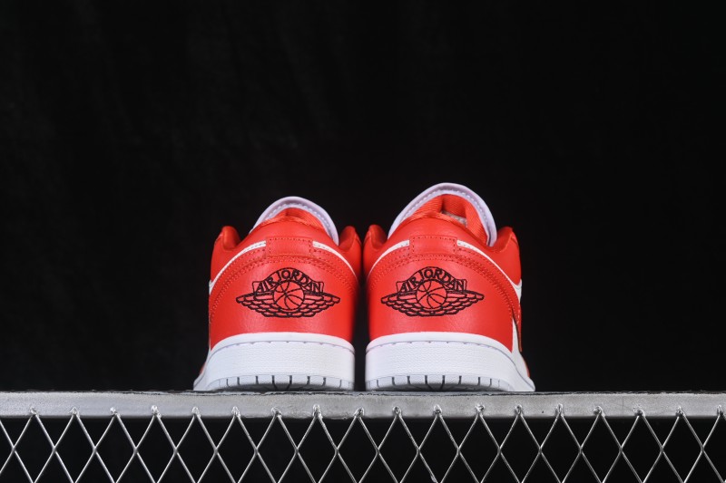 Nike Air Jordan 1 Low Retro Basketball Shoes with Classic Red and White Colorway - II9813-600