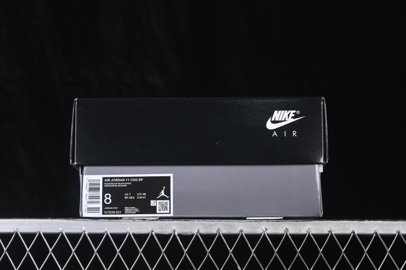 Comme des Garçons x Air Jordan 11 Retro 'Black' OG Collaboration High-Top Basketball Shoes - IV7639-001