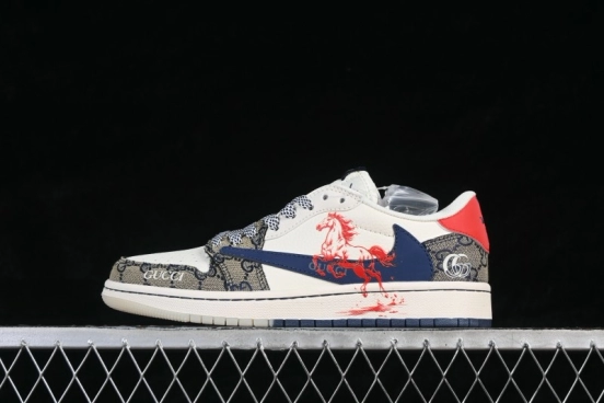 Nike Air Jordan 1 Low AJ1 Year of the Horse Co-Branded Custom Low-Top Retro Basketball Shoes - FF2026-118