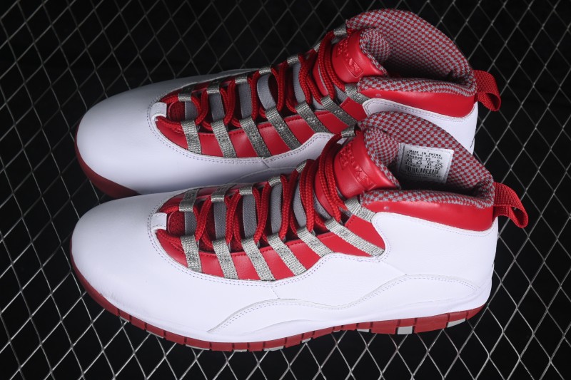 Nike Air Jordan 10 Retro Red Steel Basketball Shoes with Classic Design - 310805-161
