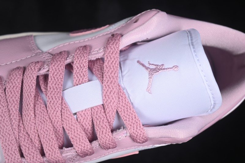 Nike Air Jordan 1 Low Retro Basketball Shoes with Classic White-Pink Colorway - DC0774-607