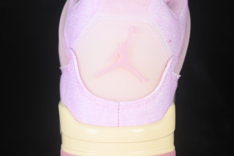 Nike Air Jordan 4 Retro 'Iced Carmine' Denim Basketball Shoes with Soft Pink Upper - IB6716-600