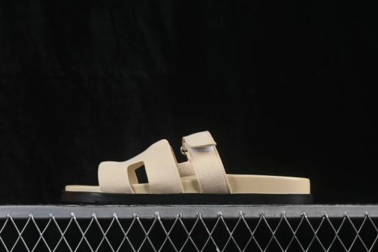 Hermes Chypre Flat Slide Sandals in Sand Color - AJE5