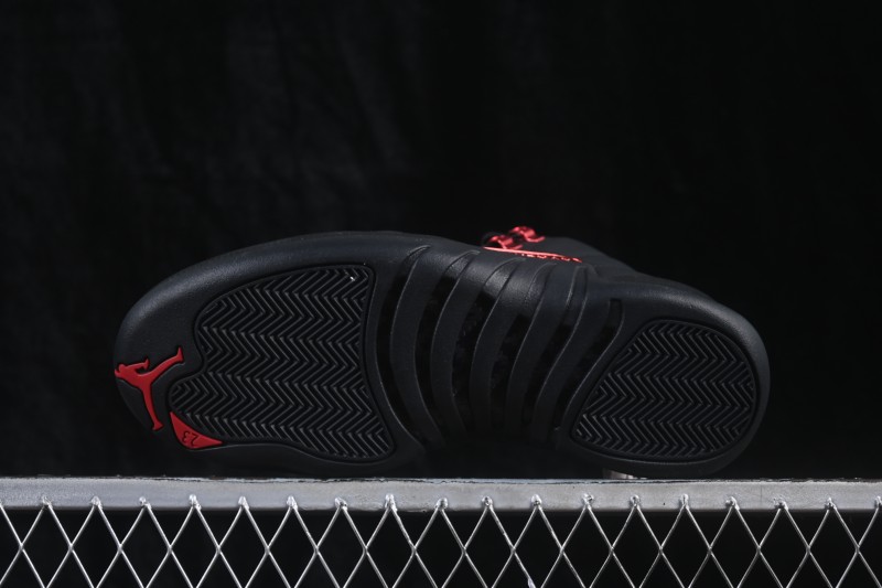 Nike Air Jordan 12 Retro OG Bloodline Men's Basketball Shoes with Premium Leather and Vibrant Red Accents - CT8013-003
