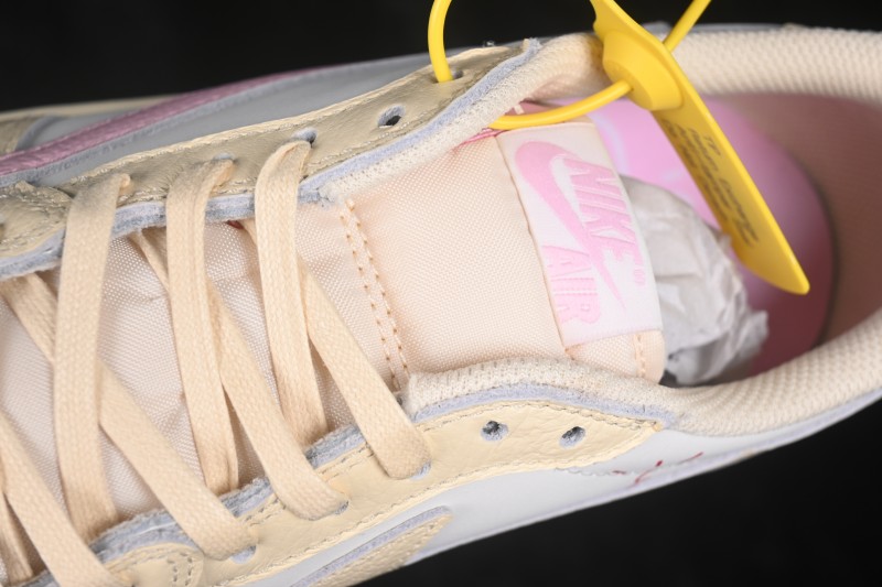 Nike Air Jordan 1 Low OG Travis Scott Reverse Swoosh Premium Full-Grain Leather Sneakers - IQ7604-100