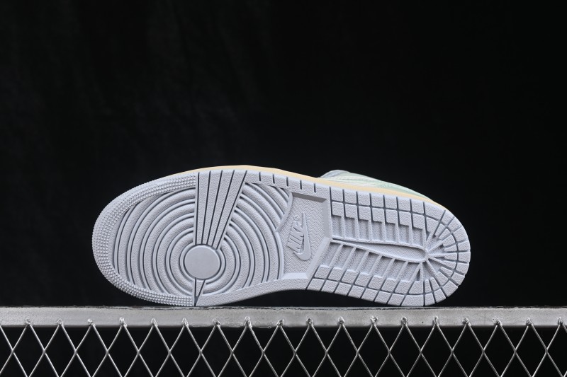 Nike Air Jordan 1 Low Retro Basketball Sneakers with Light Blue Color Blocking and Low-Top Casual Design - DC0774-108
