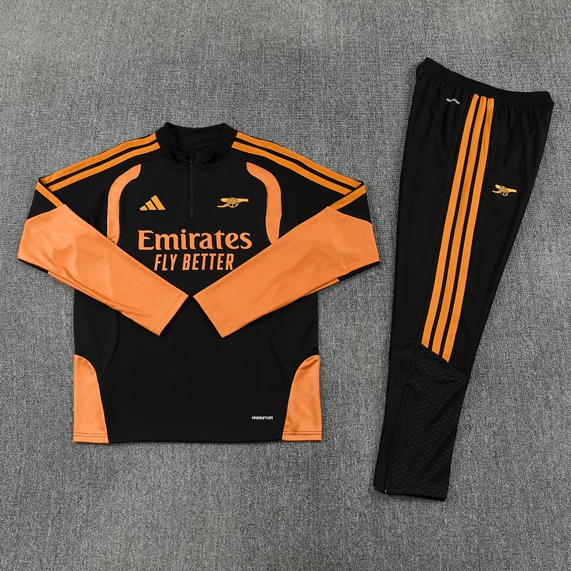 26/27 Arsenal Black Half Zipper Jacket Tracksuit + Long Pants