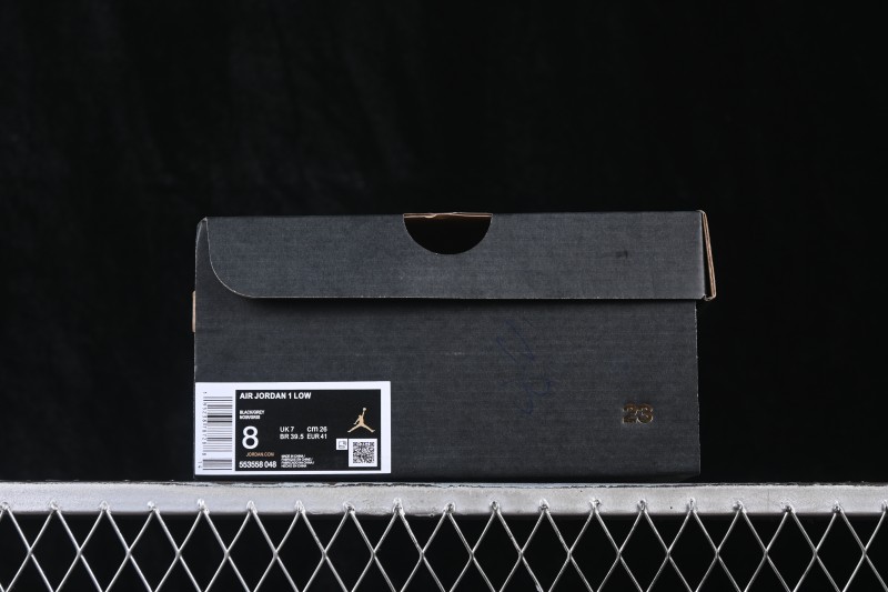Air Jordan 1 Low Black Grey Retro Cultural Basketball Shoes - 553558-048