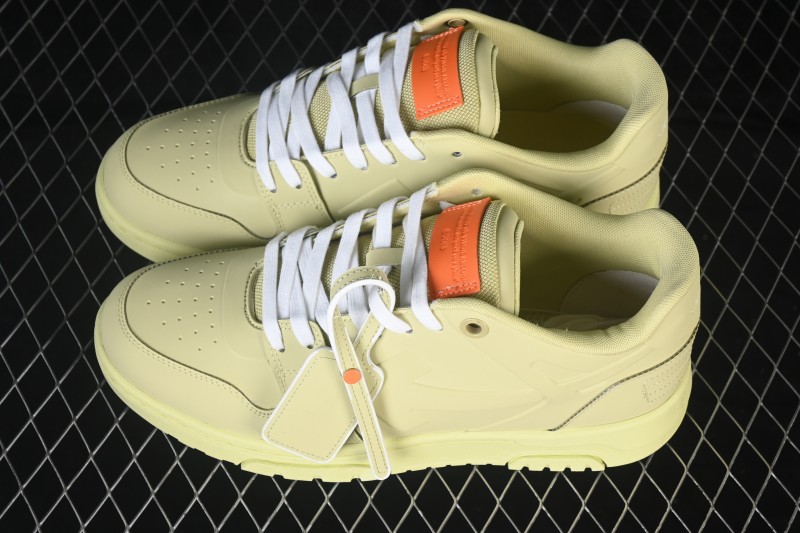 Off-White Out Of Office Low-Top Fashion Sneakers Lemon Green - AJD4