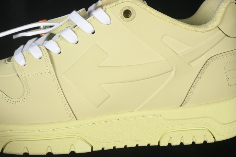 Off-White Out Of Office Low-Top Fashion Sneakers Lemon Green - AJD4