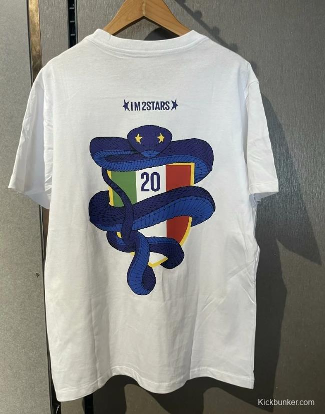 23/24 Inter Milan CAMPIONI D'ITALIA White T-Shirts With Snake Pattern