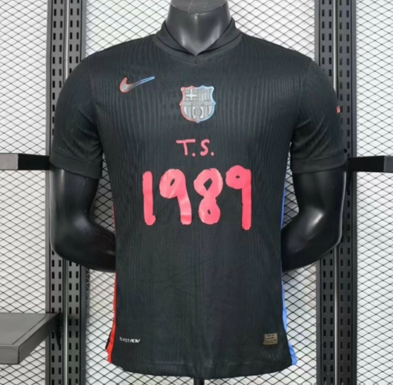 Player Version 25/26 FC Barcelona Black with Pink "T.S. 1989" Jersey