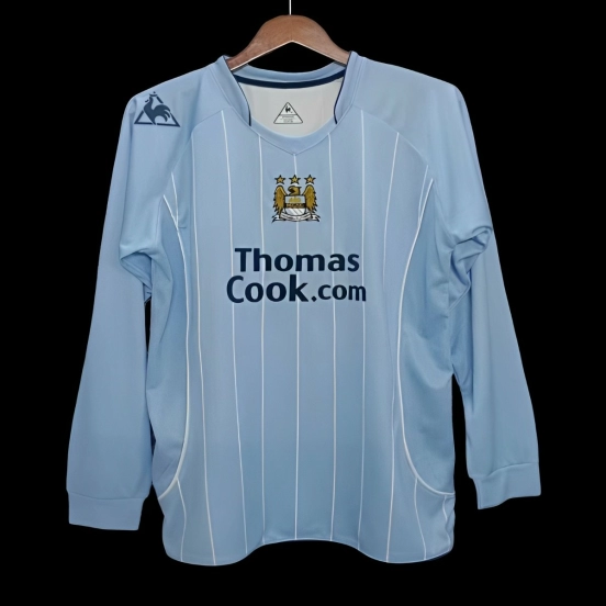 Retro 07/08 Manchester City Home Long Sleeve Soccer Jersey