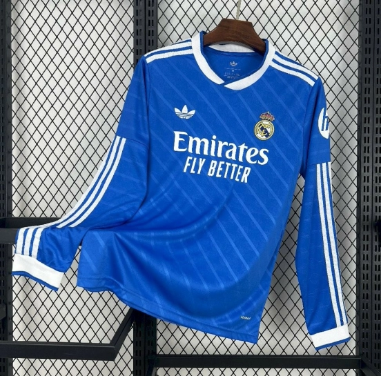 25/26 Real Madrid Third Blue Long Sleeve Jersey