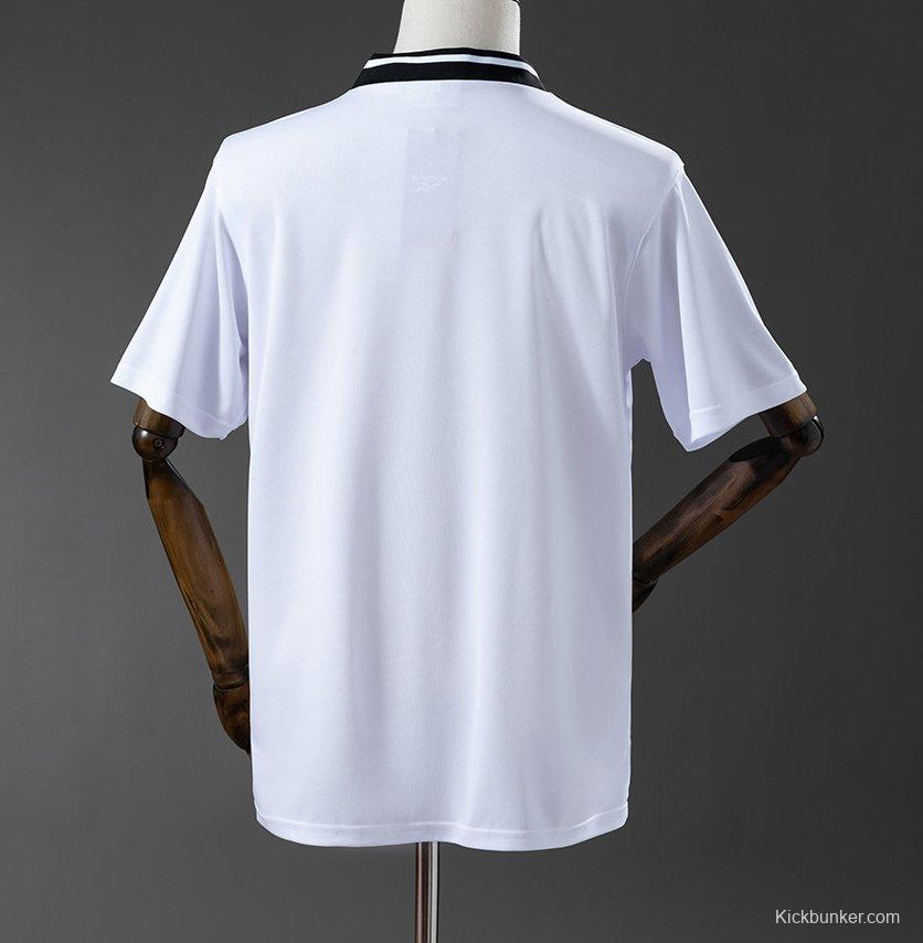 96/97 Borussia Mönchengladbach Home White with Black and Green Vertical Stripes Jersey