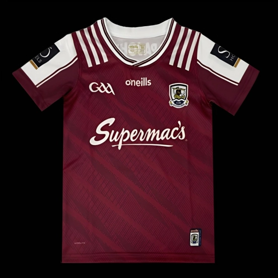 25/26 Kids Galway GAA Maroon with White Stripes  Jersey