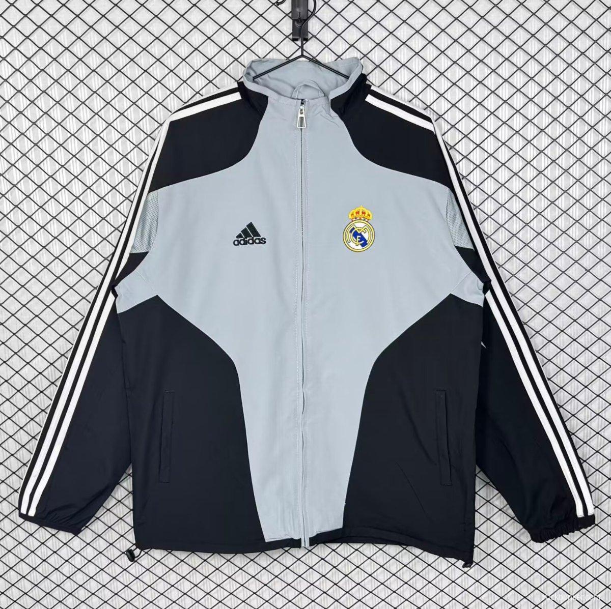 Retro 04/05 Real Madrid Black/Grey Windbreaker