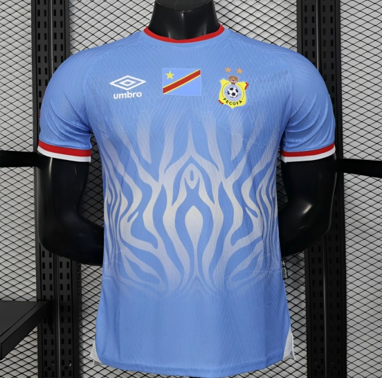 Player Version 2026 DR Congo Home Sky Blue Flame Jersey
