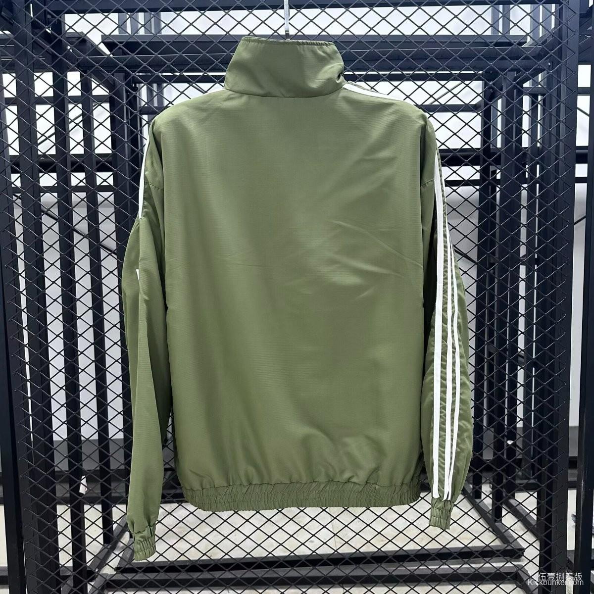 2026 Adidas Green Full Zipper Windbreaker