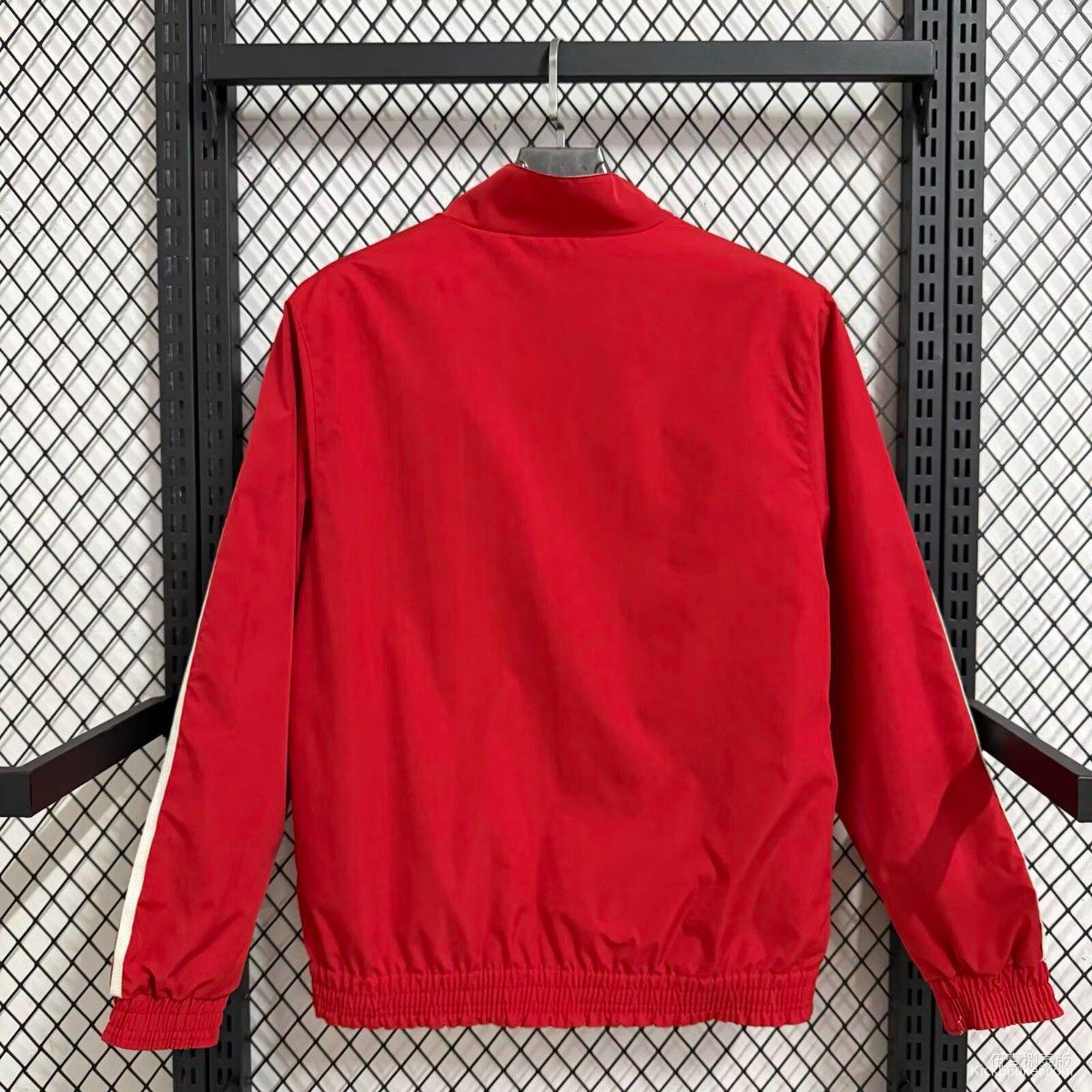 25/26 Sevilla Red/White Reversible Full Zipper Windbreaker