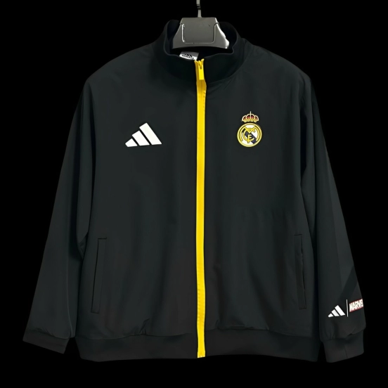25/26 Real Madrid Marvel Black Full Zipper Windbreaker
