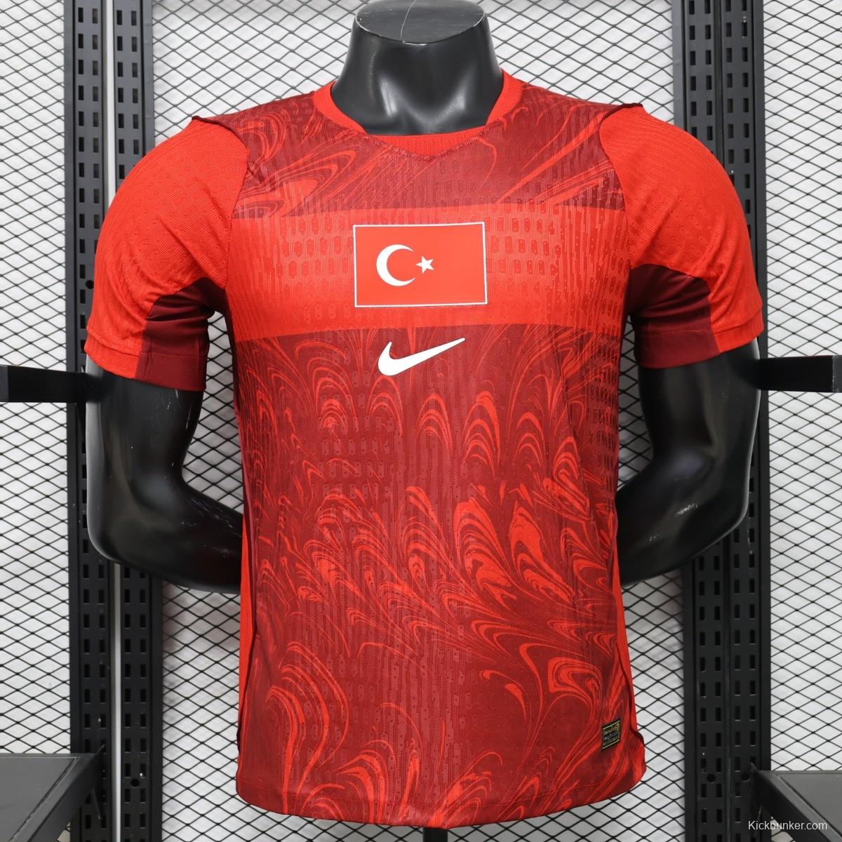 Player Version 26/27 Turkey Home  Red & Dark Red Ebru Marbling Print Jersey