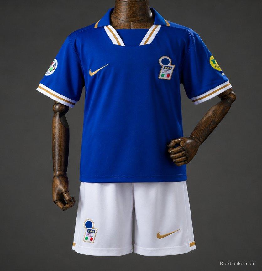 1996 Kids Italy Home Retro Kit Jersey Size 16-28
