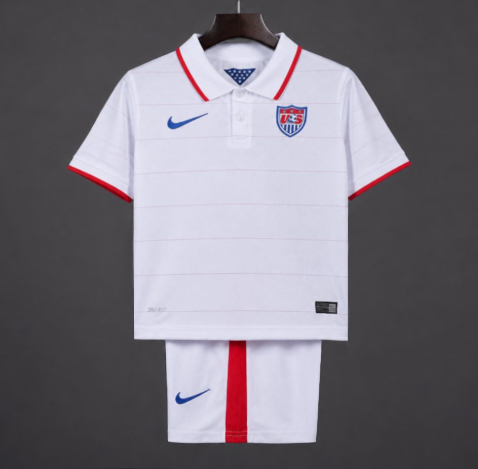 Retro 2014 Kids USA White Home Jersey