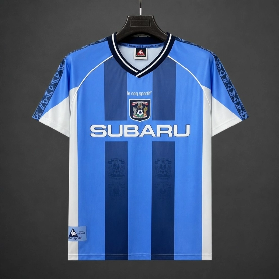 Retro 1995/97 Coventry City Sky Blue & Navy Stripe Home Jersey