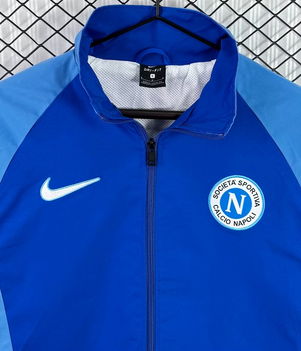 Retro 1998/99 Napoli Blue Light Blue Full Zipper WIndbreaker
