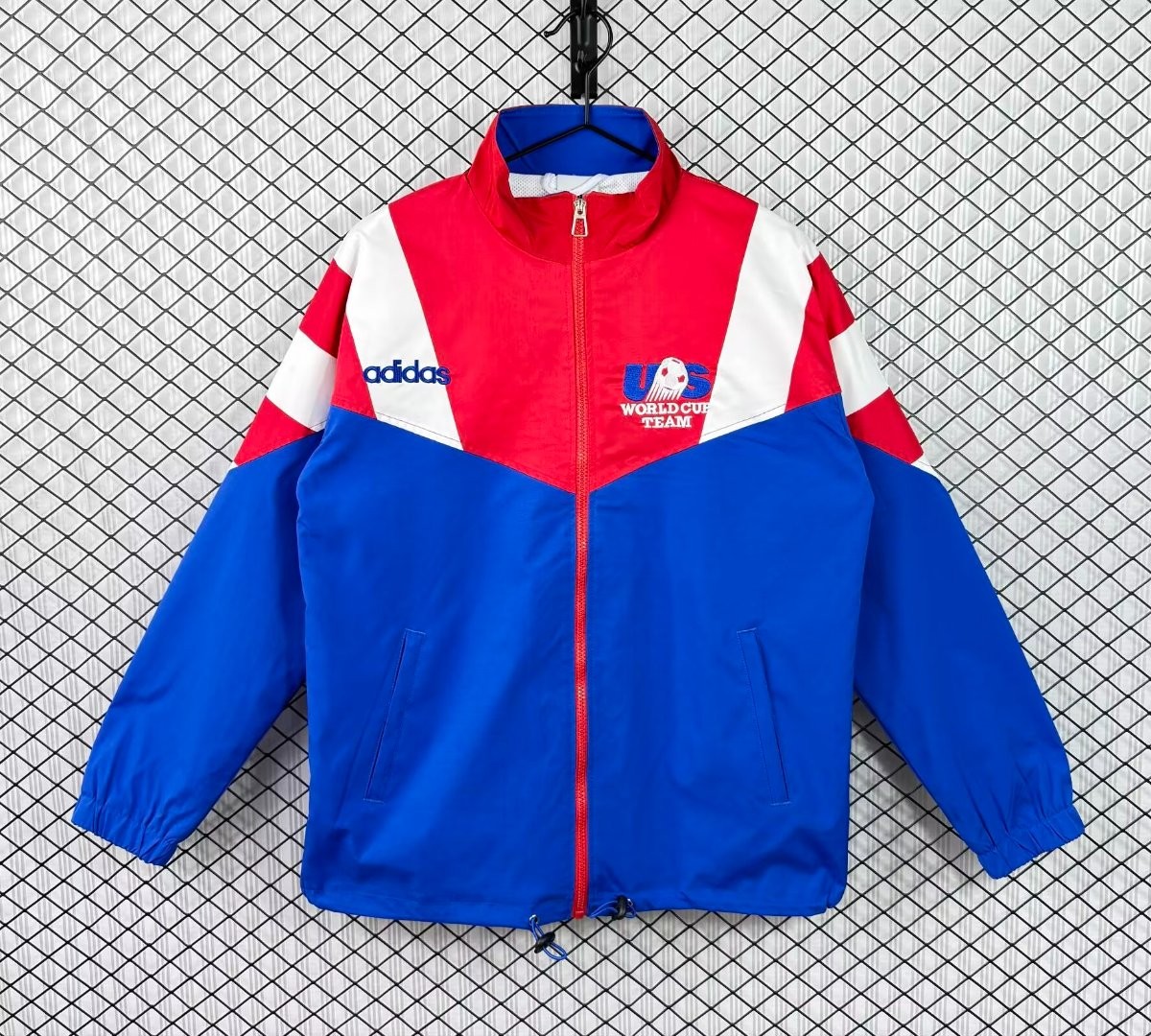 Retro 1994 USA Blue Full Zipper Windbreaker