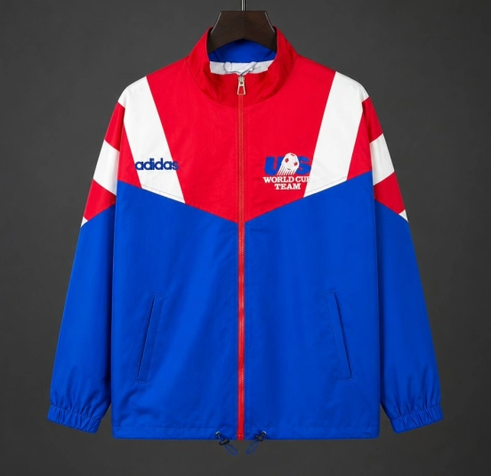 Retro 1994 USA Blue Full Zipper Windbreaker