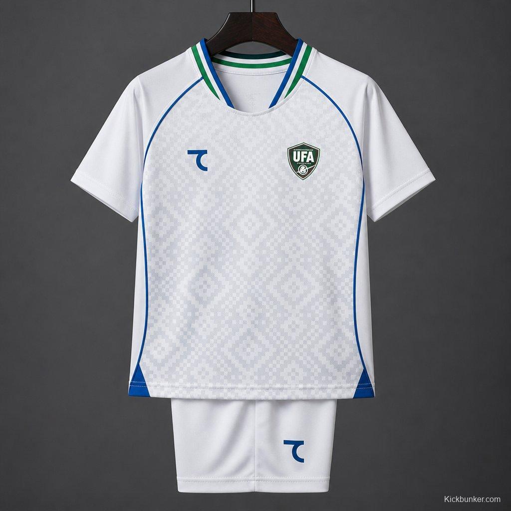2026 Kids Uzbekistan Away White Jersey