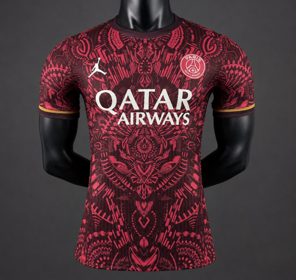 Player Version 26/27 Paris Saint-Germain Dark Red with Tribal Pattern Special Edition Jersey