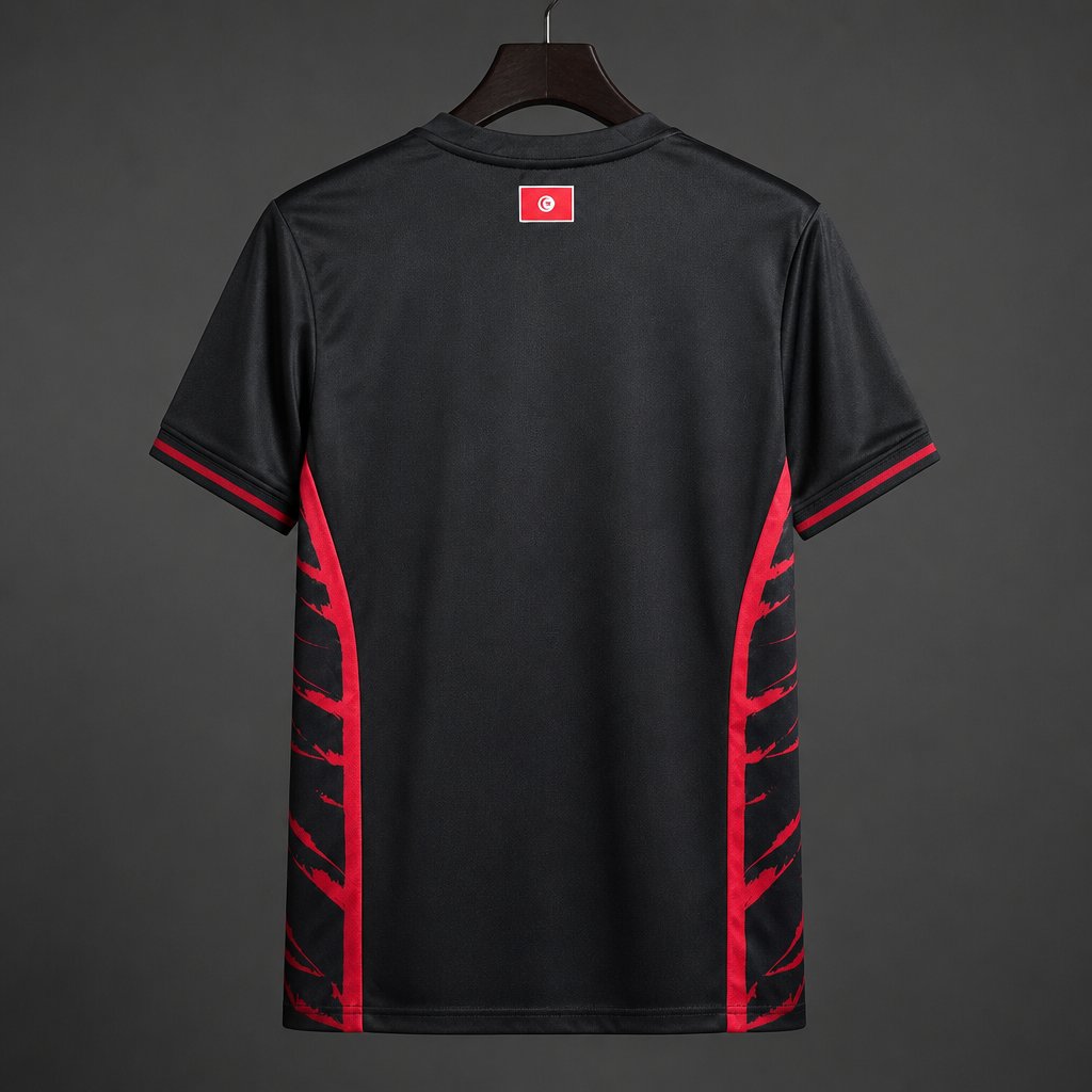 2026 Tunisia Black with Red Graphic Away Jersey