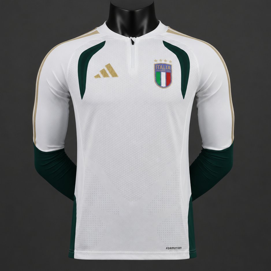 Player Version 2026 Italy Away White Long Sleeve Jersey